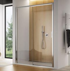 Drzwi prysznicowe, przesuwne do wnęki Top Line TLS2G1200107 firmy SanSwiss, lewe. Profil srebrny mat.