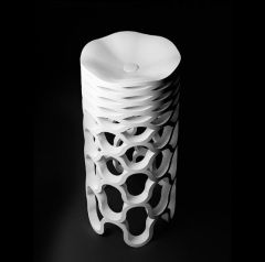 Marmorin Sirona S Umywalka stojąca-przyścienna 46,5x46,5x89,5 cm biały połysk 