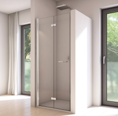 SanSwiss Solino Drzwi dwuczęściowe lewe 120 cm (98-100 cm) srebrny połysk