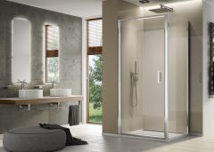 Ronal - Sanswiss Top Line S Kabina prysznicowa  ze ścianką boczną 80x90 cm profil srebrny mat
