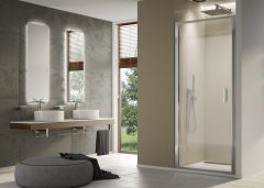 Ronal - Sanswiss Top Line S Drzwi do wnęki prysznicowej 80 cm (77,5-82,5 cm) profil srebrny połysk
