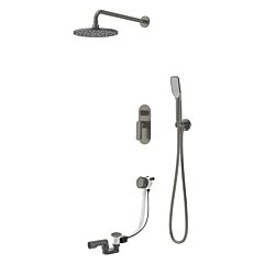 Vedo Grafite Kompletny system wannowo-natryskowy podtynkowy II deszczownia 25 cm