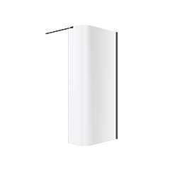 EXCELLENT Vidoq walk-in ścianka prysznicowa gięta 93x200 cm, powłoka Clean Control, czarny mat