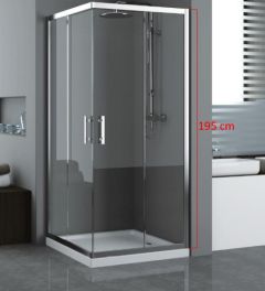 Novellini Zephyros kabina prysznicowa 100x100cm wejście z narożnika profil srebrny