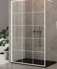 New Trendy NEW MODUS WHITE Kabina walk-in 70 cm szkło 8 mm, biała z kratką