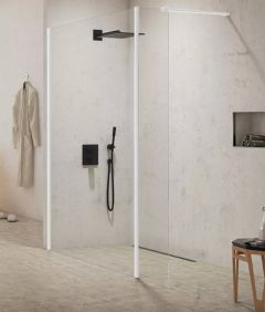 New Trendy NEW MODUC WHITE kabina Walk-in 130 cm ze ścianką  70 cm biała