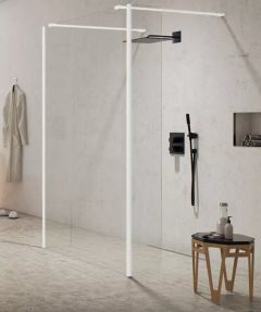 New Trendy NEW MODUS WHITE Ścianka 100 cm szkło 8 mm, biała