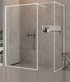 New Trendy NEW MODUS WHITE Kabina walk-in 120x90 cm szkło 8 mm, biała z ramką