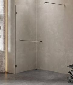 New Trendy Avexa Gunmetal Brushed Kabina walk-in 70 cm z wieszakiem, szkło 6 mm, gunmetal brushed 