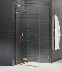 New Trendy Avexa Copper Brushed Kabina prysznicowa 80x90 cm lewa, szkło 6 mm, copper brushed 